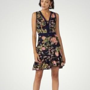 Adelyn Rae floral overlay Kaylea dress in blue